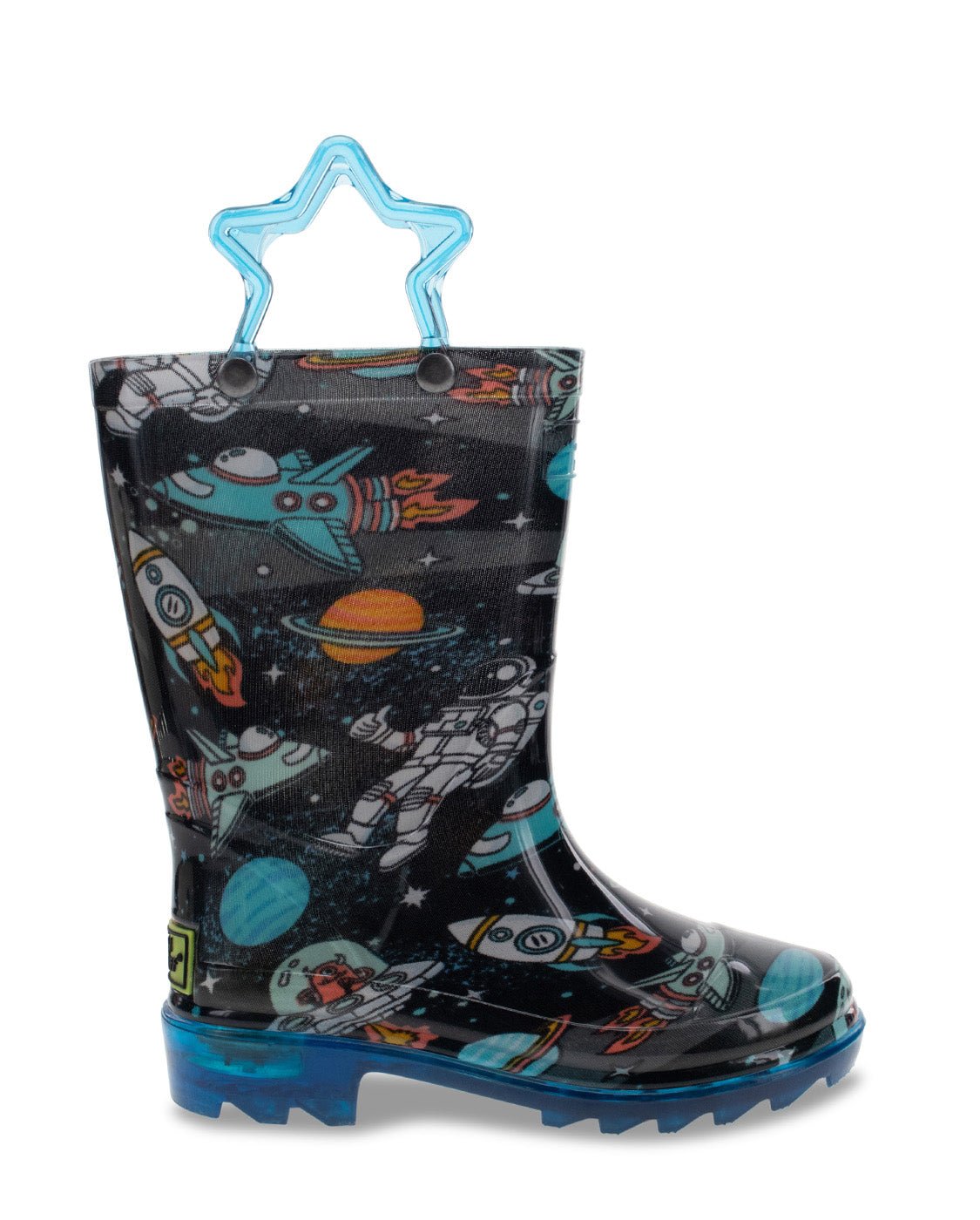 New! Kids Silly Space Lighted Rain Boot - Black