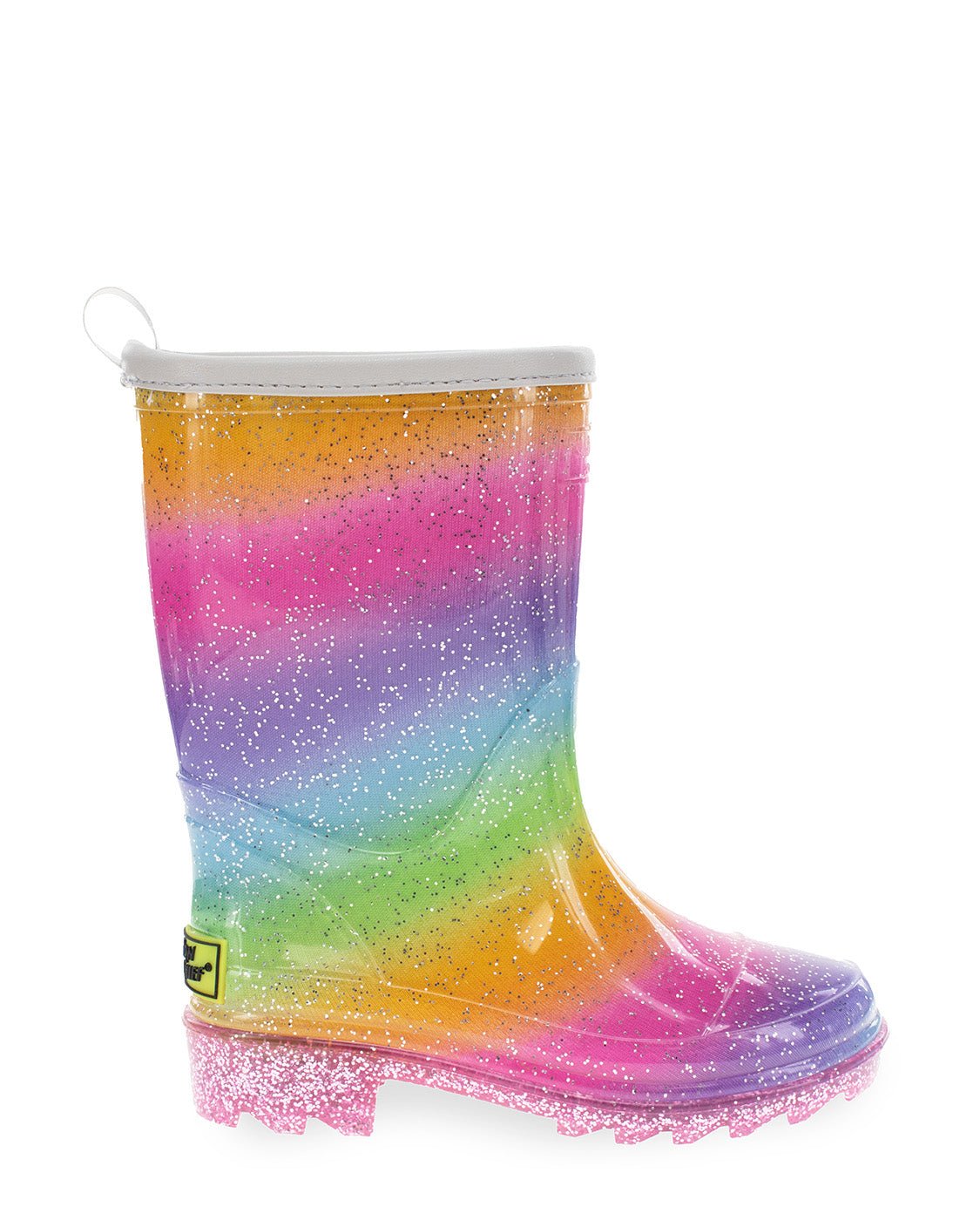 Rainbow glitter hot sale rain boots