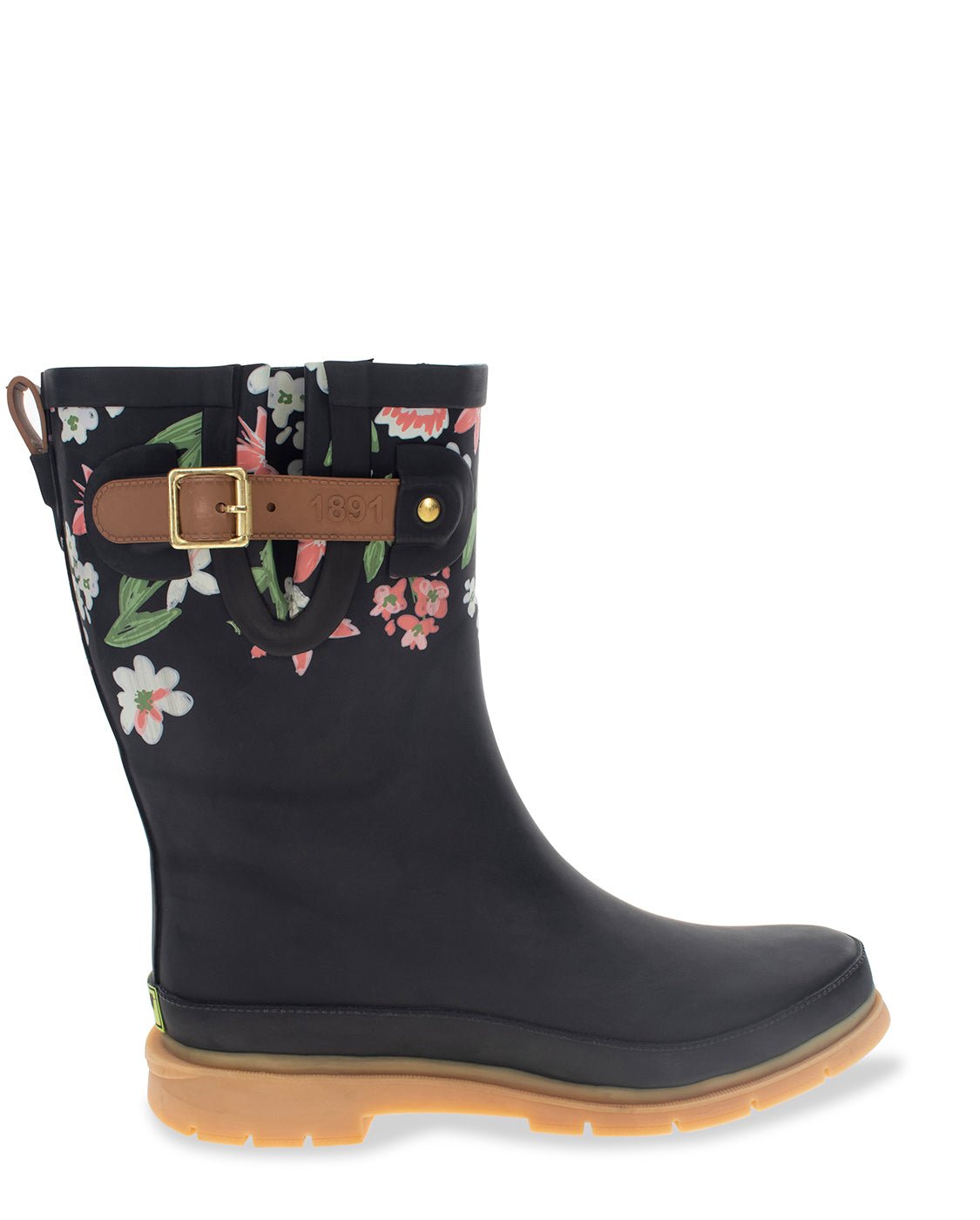 Western Chief Women s Brushed Petals Mid Rain Boot Black