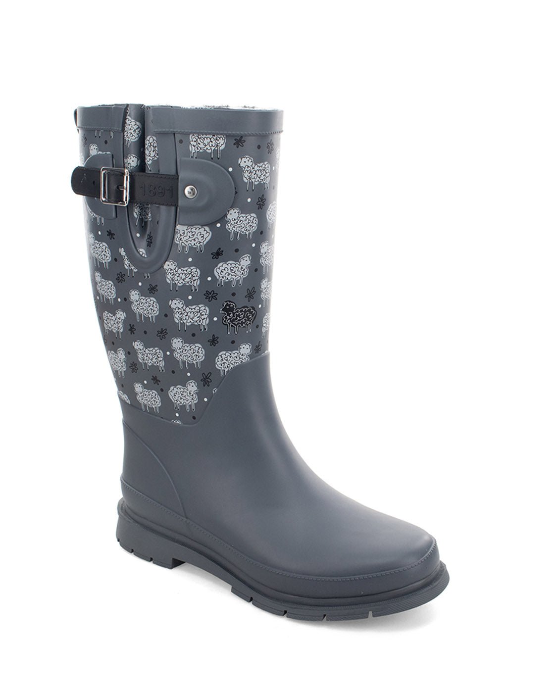 Women's Black Sheep Faux Fur Tall Rain Boot - Gray - Western Chief