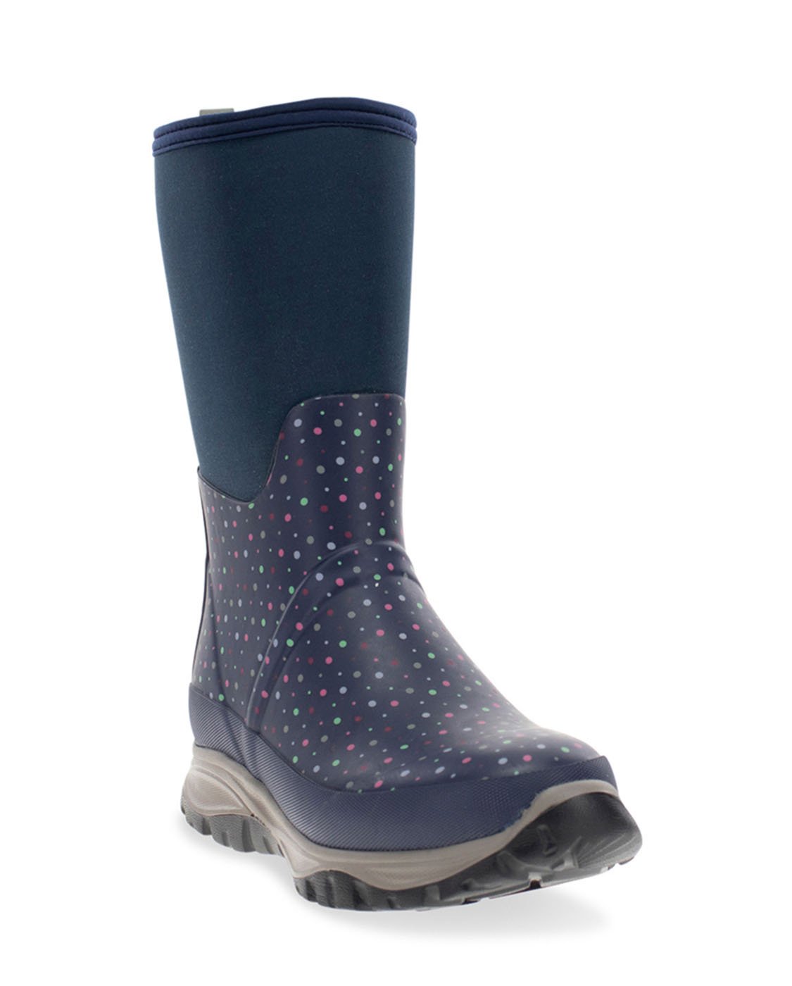 Women's Dainty Dot Neoprene Mid Cold Weather Boot - Navy - Western Chief