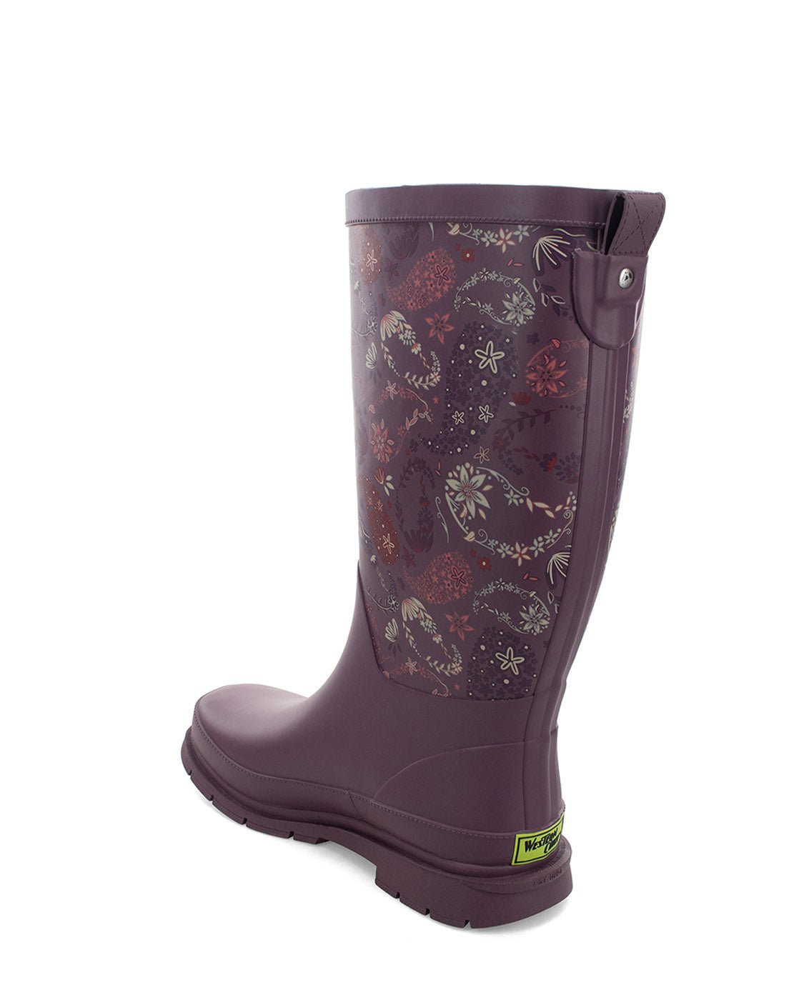 Women's Floral Paisley Tall Rain Boot - Plum - Western Chief