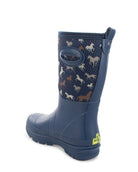 Women's Horse Neoprene Faux Fur Mid Cold Weather Boot - Navy - Western Chief