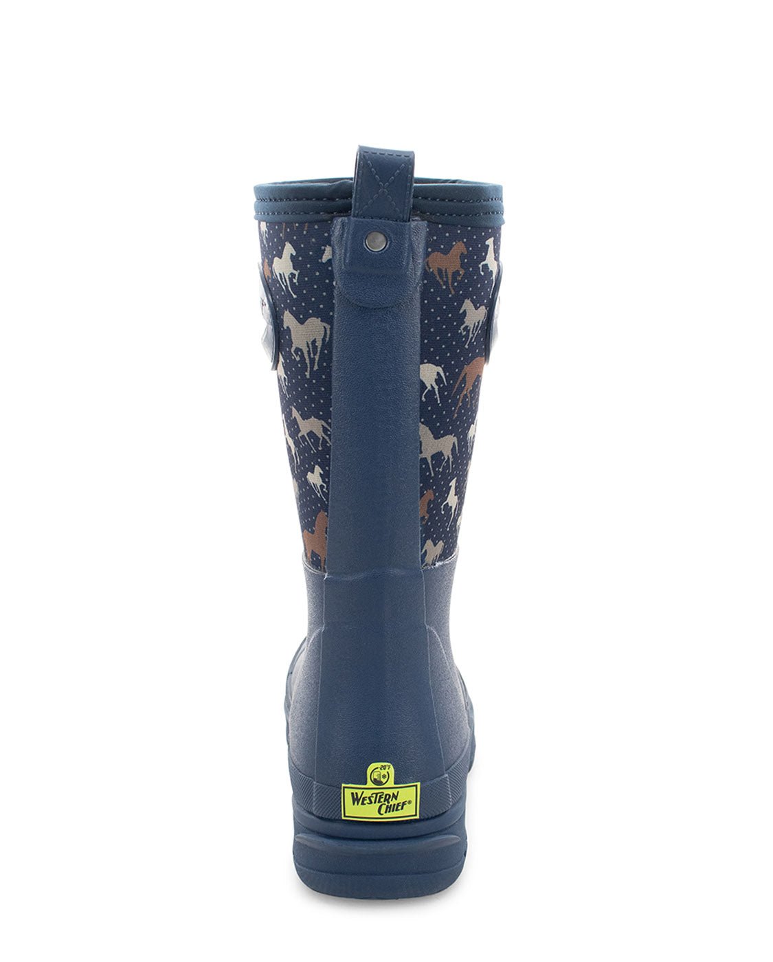 Women's Horse Neoprene Faux Fur Mid Cold Weather Boot - Navy - Western Chief