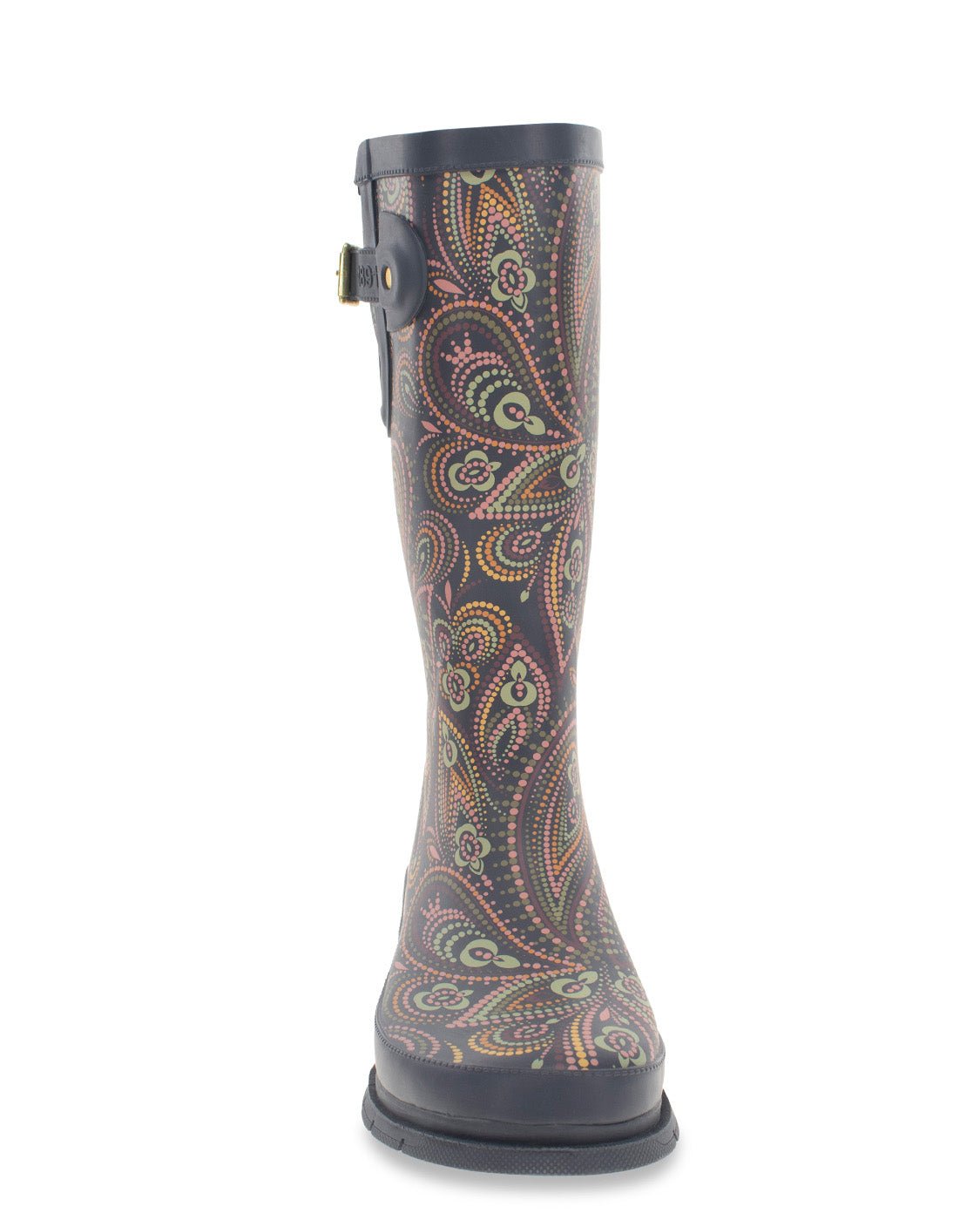 Women's Organic Paisley Tall Rain Boot - Charcoal - Western Chief