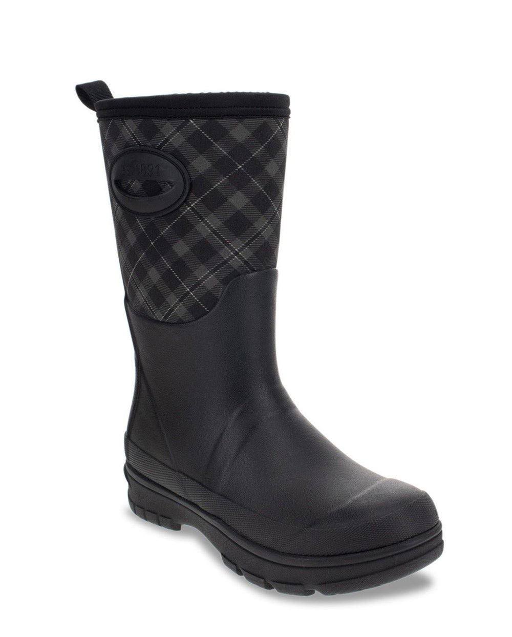 Women's Plaid Neoprene Mid Cold Weather Boot - Black - Western Chief