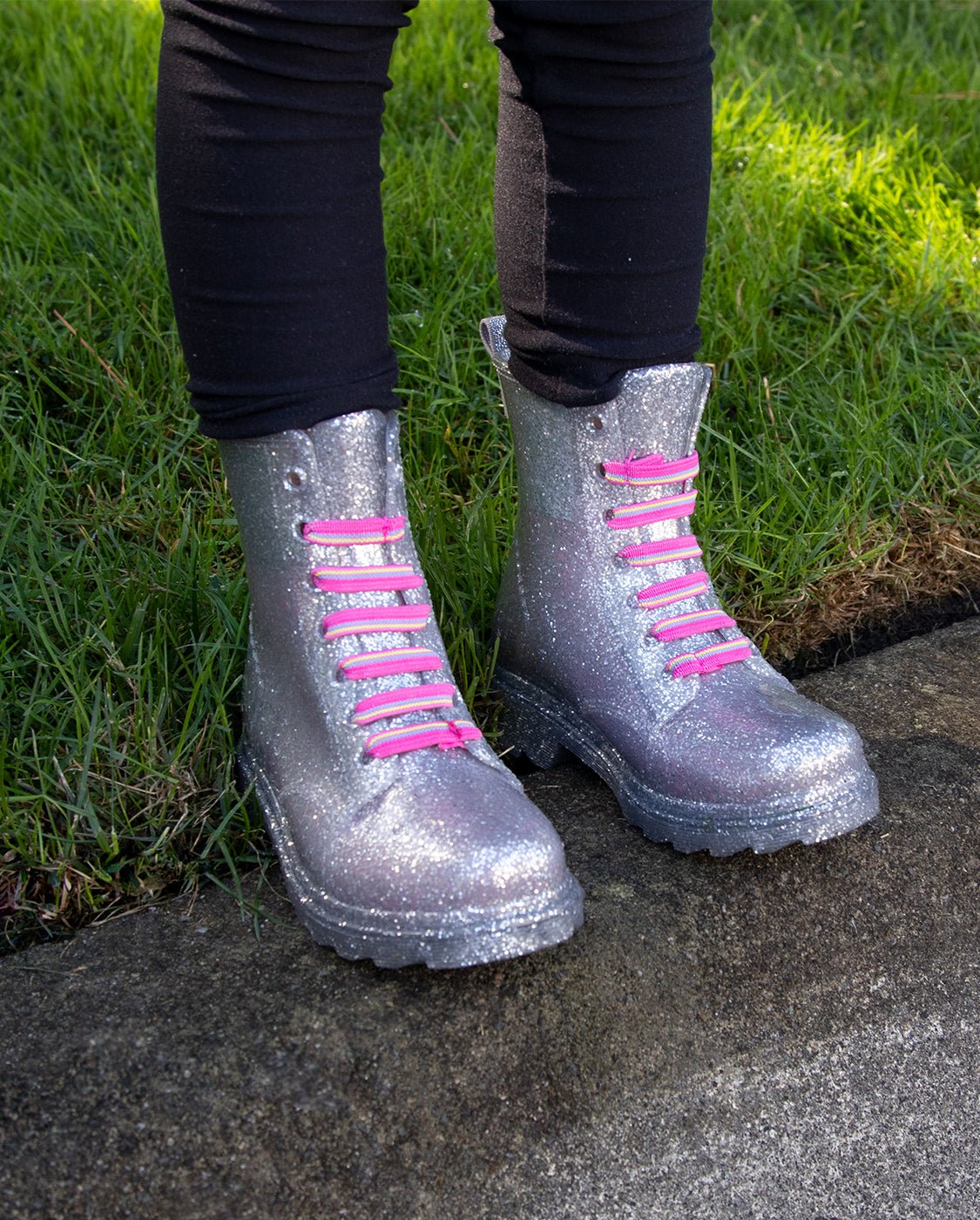 Glitter ankle rain boots best sale