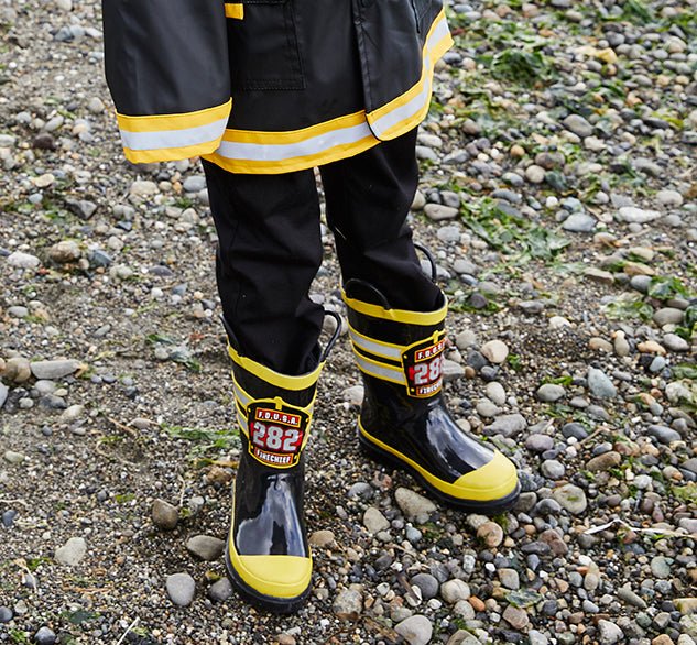 Fireman raincoat and outlet boots