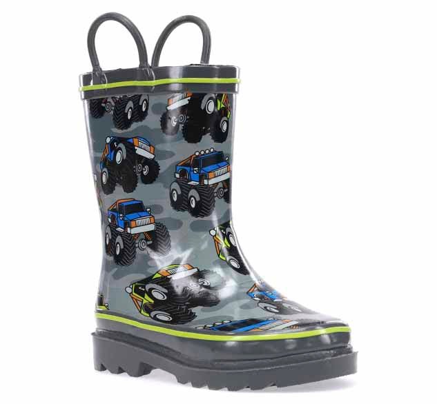 Kids Monster Truck Rain Boot - Charcoal - Western Chief