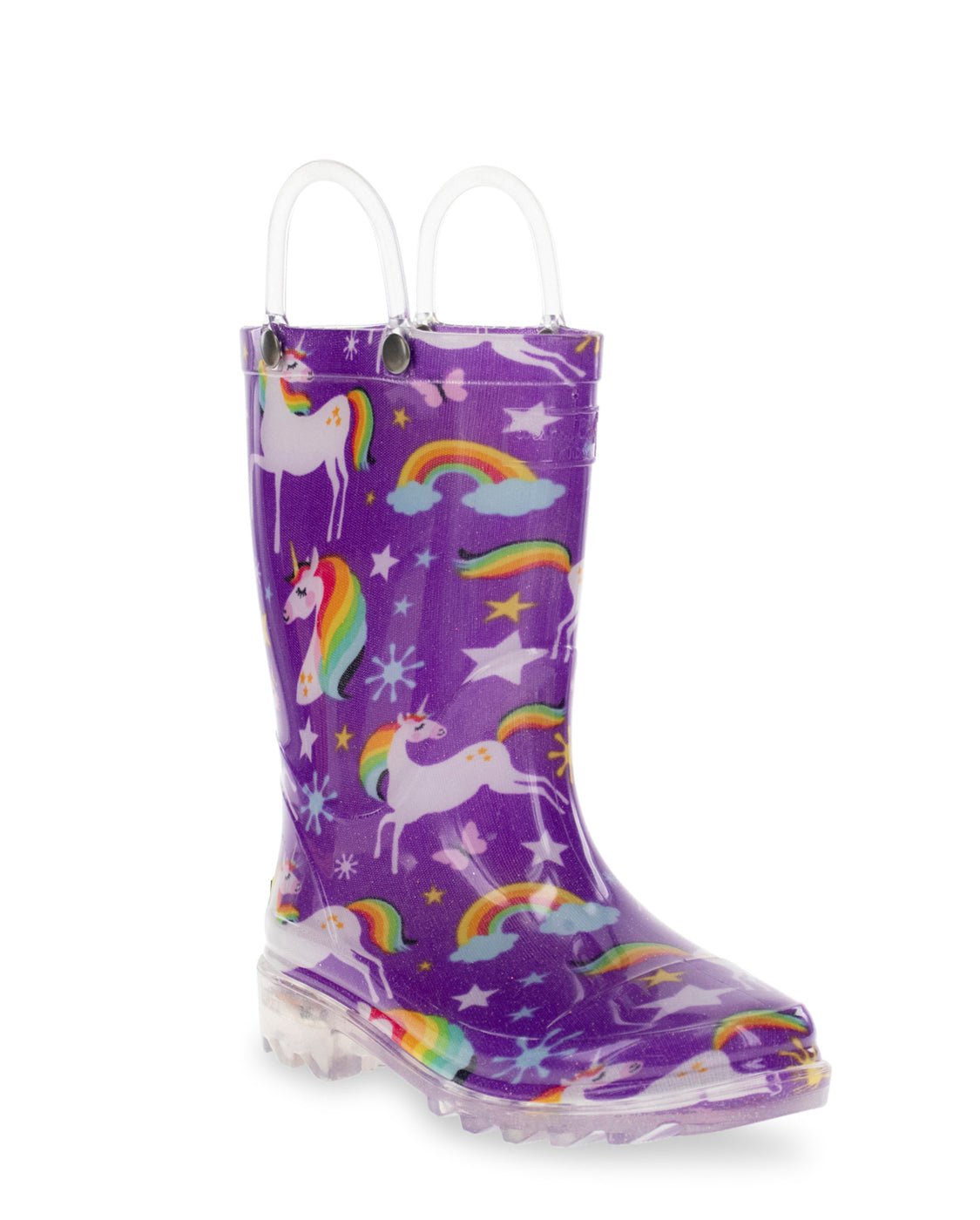 Kids Rainbow Unicorn Lighted Rain Boot - Purple - Western Chief