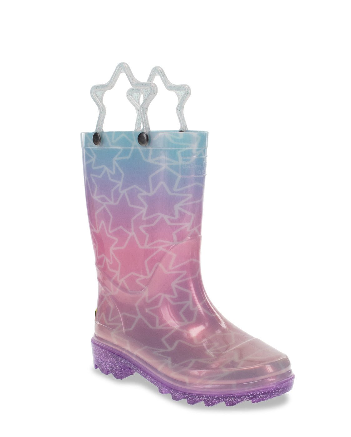 New! Kids Glitter Stars Lighted Rain Boot - Multi - Western Chief