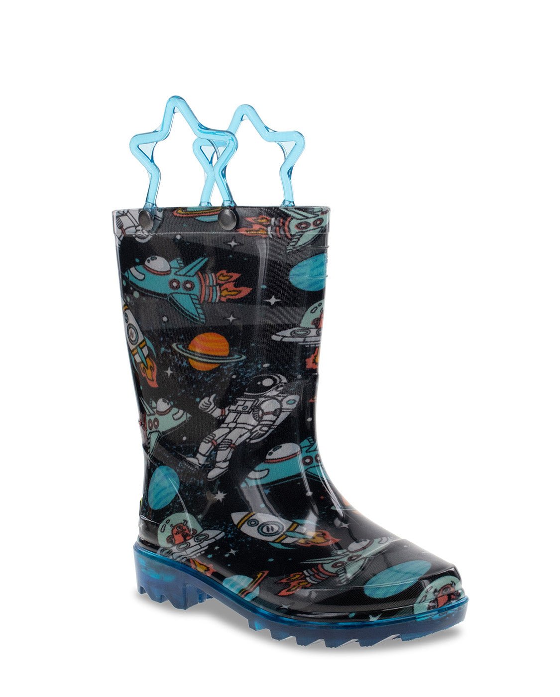 New! Kids Silly Space Lighted Rain Boot - Black - Western Chief