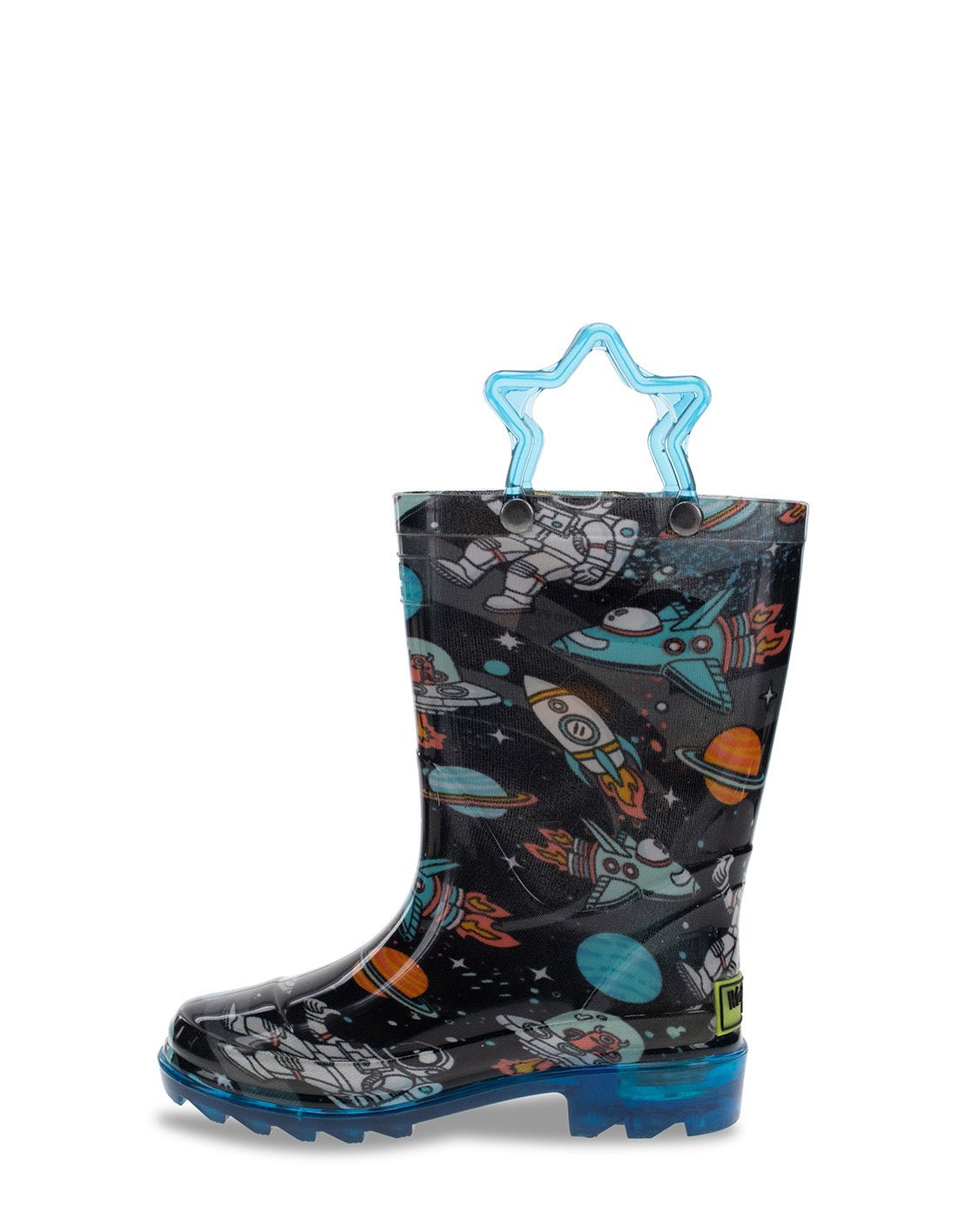 New! Kids Silly Space Lighted Rain Boot - Black - Western Chief