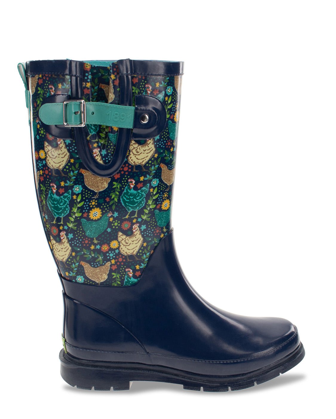 New! Women's Chicken Scratch Tall Rain Boot - Navy - Western Chief