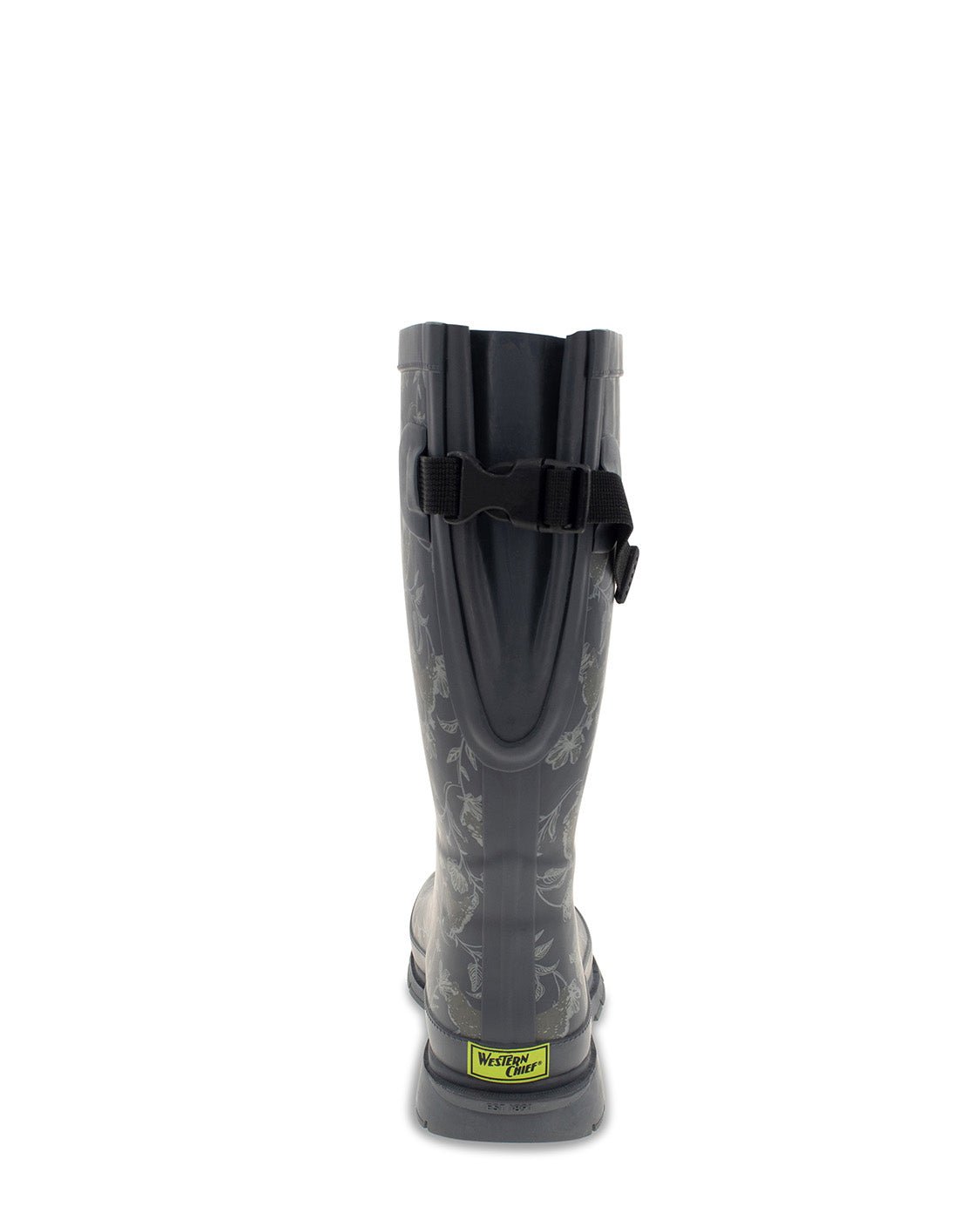 New! Women's Garden Chickens Wide Calf Tall Rain Boot - Gray - Western Chief