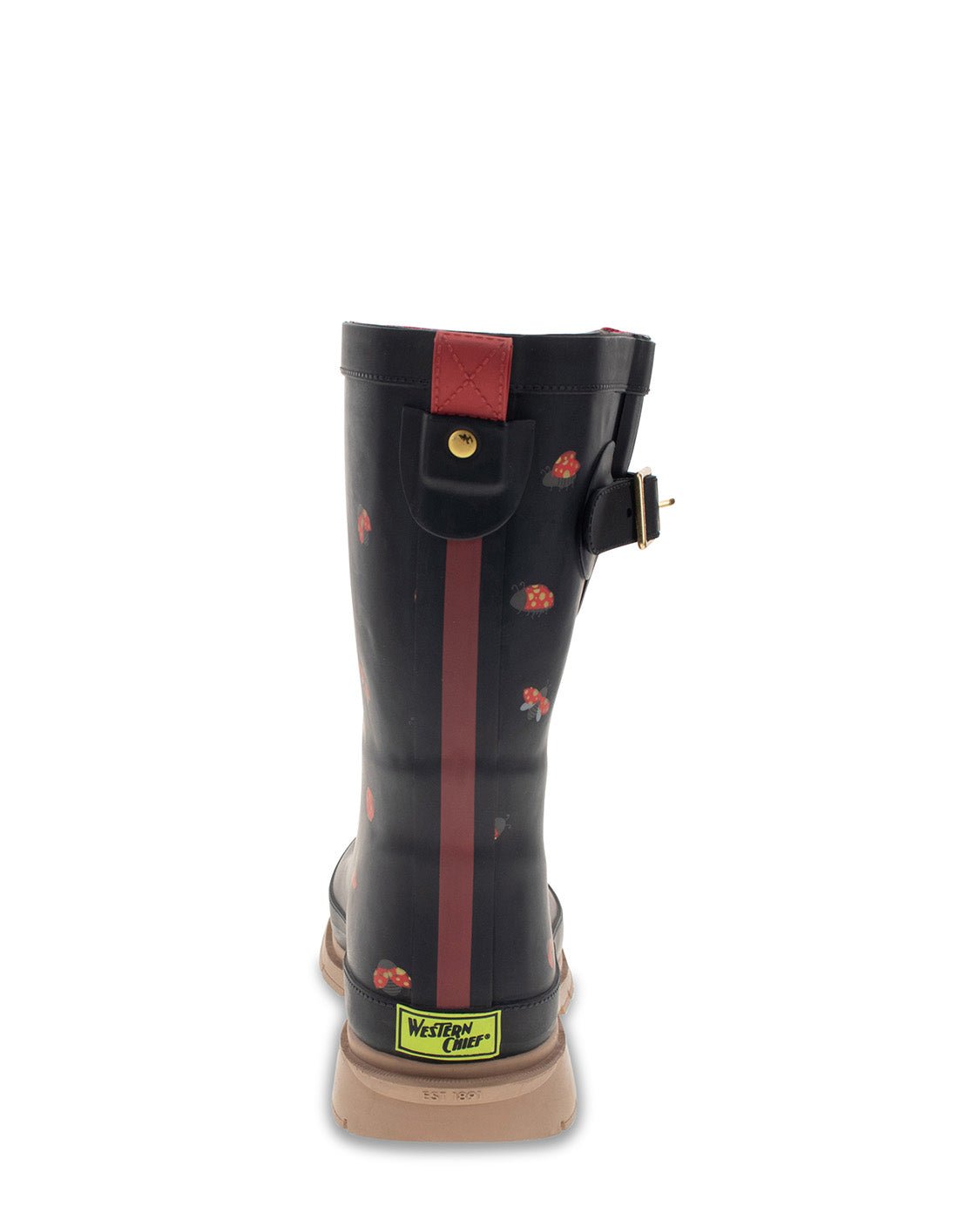 New! Women's Lucky Ladybug Mid Rain Boot - Black - Western Chief