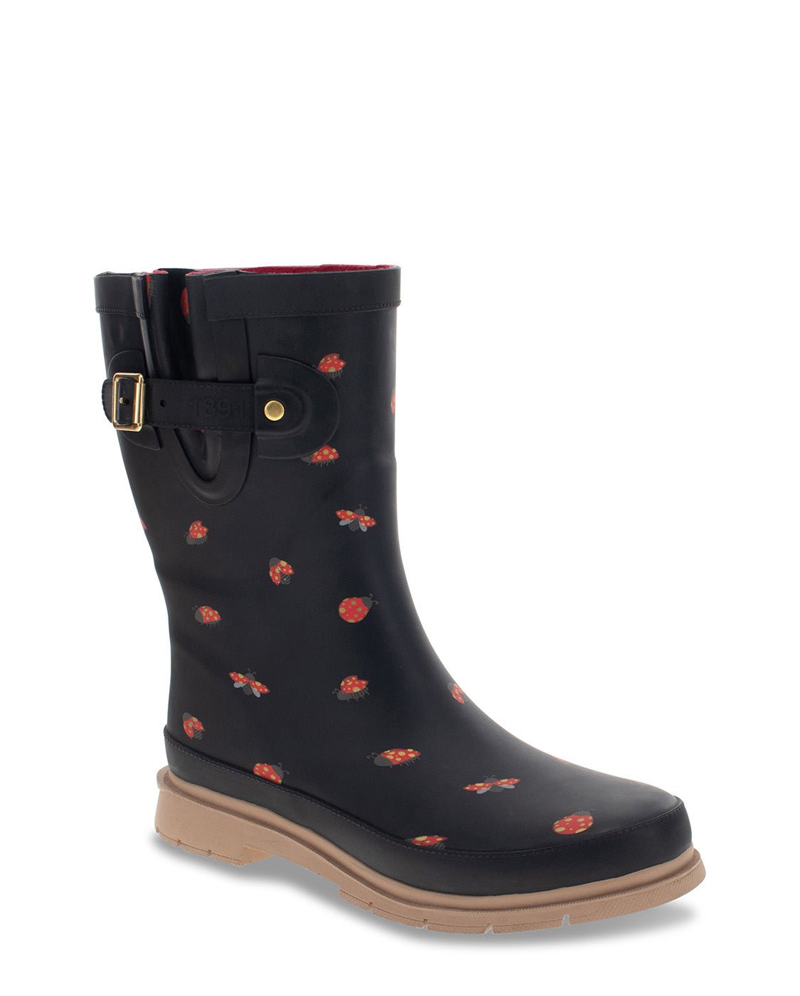 New! Women's Lucky Ladybug Mid Rain Boot - Black - Western Chief