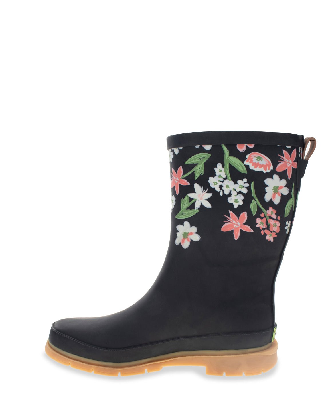 Women's Brushed Petals Mid Rain Boot - Black - Western Chief