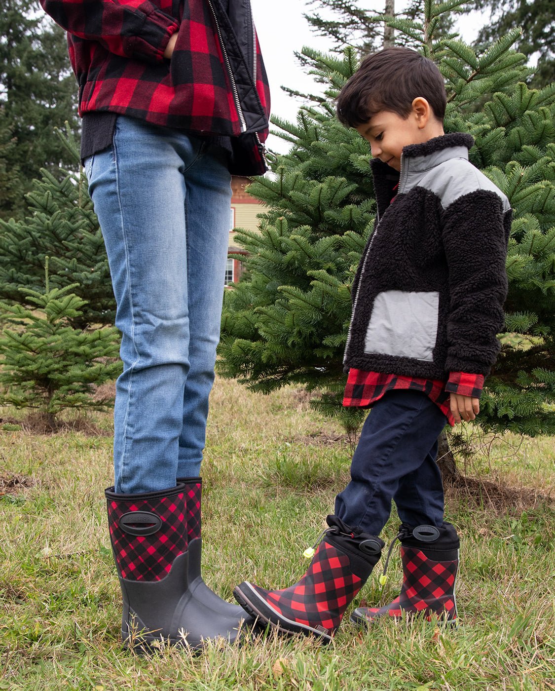 Women's Buffalo Check Neoprene Mid Cold Weather Boot - Black - Western Chief