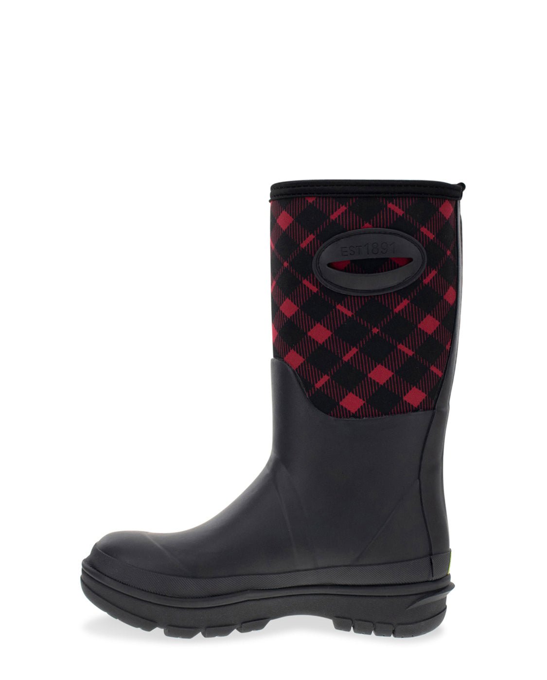 Women's Buffalo Check Neoprene Mid Cold Weather Boot - Black - Western Chief