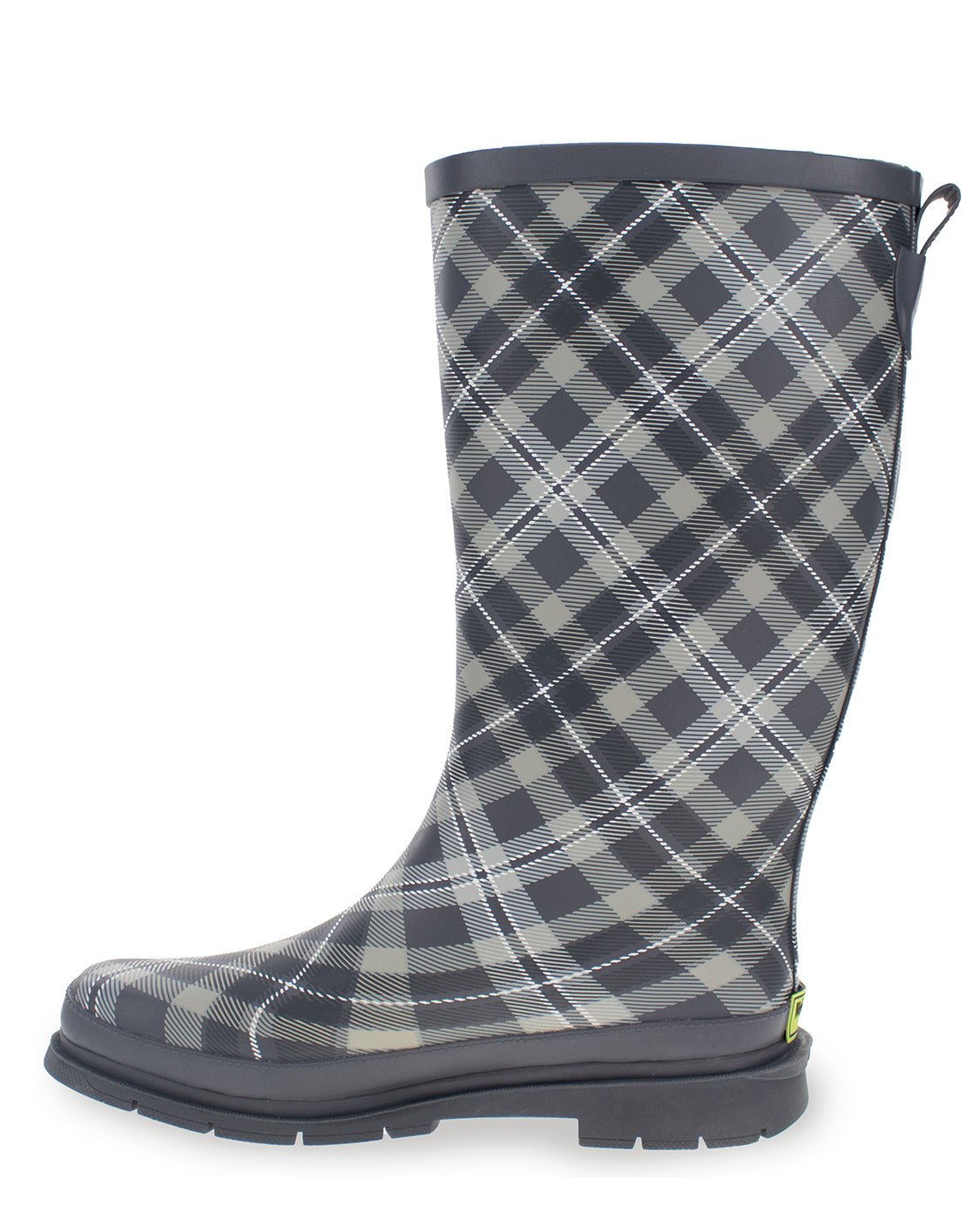 Women s Cabin Plaid Tall Rain Boot Navy