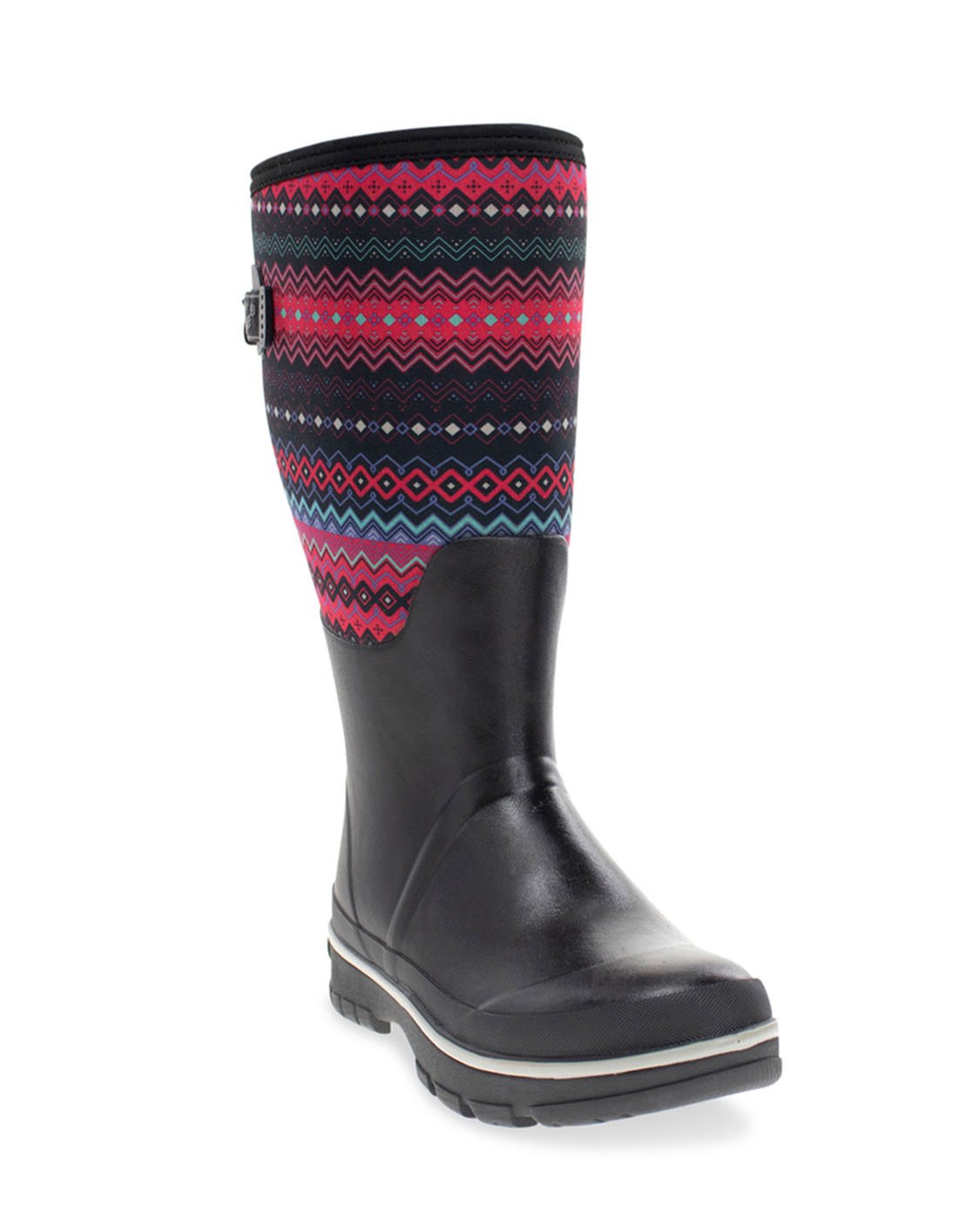 Women's Fair Isle Wide Calf Neoprene Cold Weather Boot - Black - Western Chief