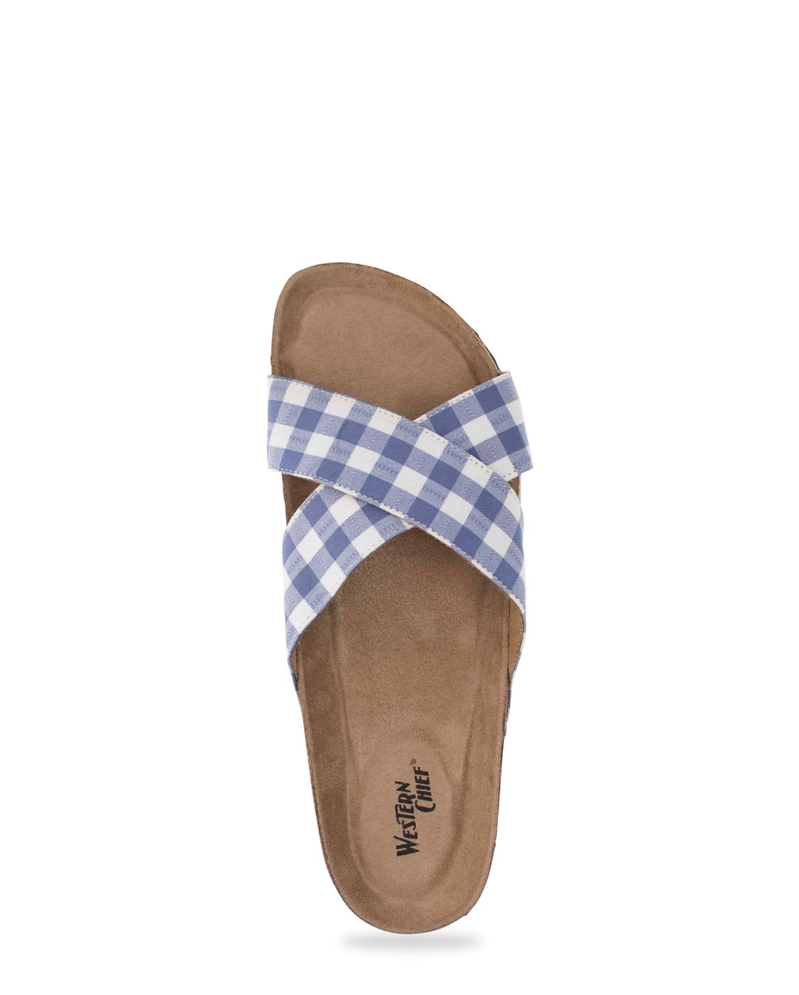 Women's Gingham Sophie Cross Sandal - Blue - Western Chief