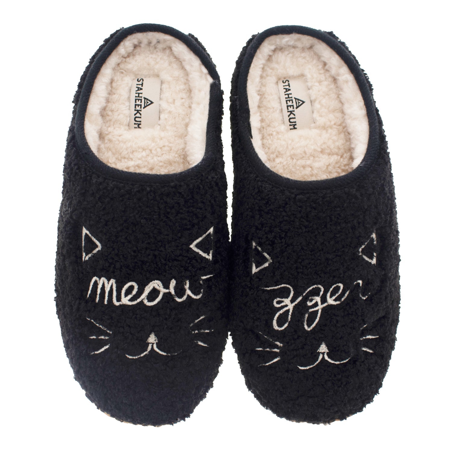 Women's Graphic Meowzzer Cat Slipper - Black - Western Chief