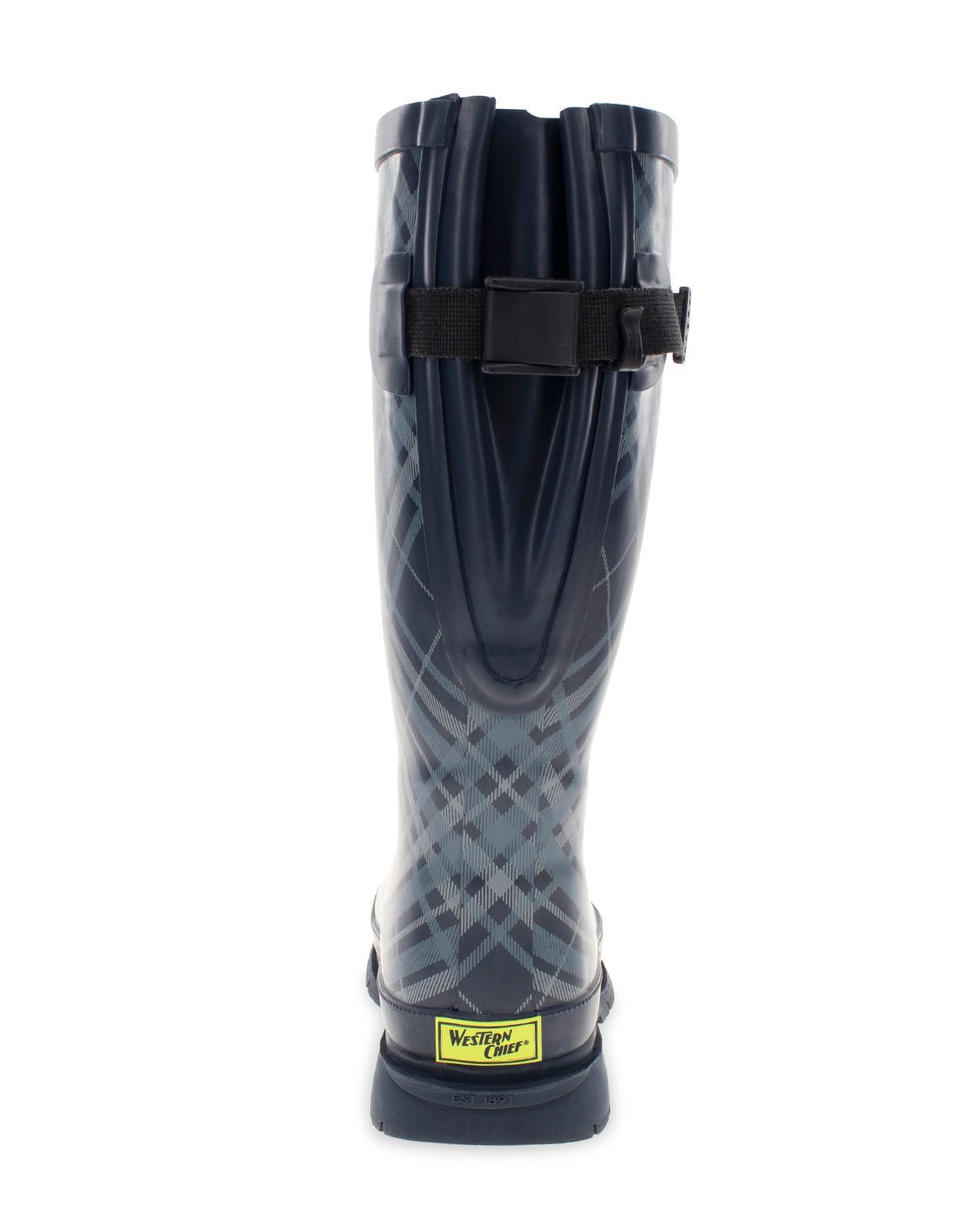 Women's Polar Plaid Wide Calf Rain Boot - Navy - Western Chief